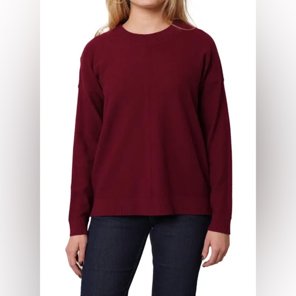 Halogen Rich Burgundy CrewNeck Cashmere Sweater